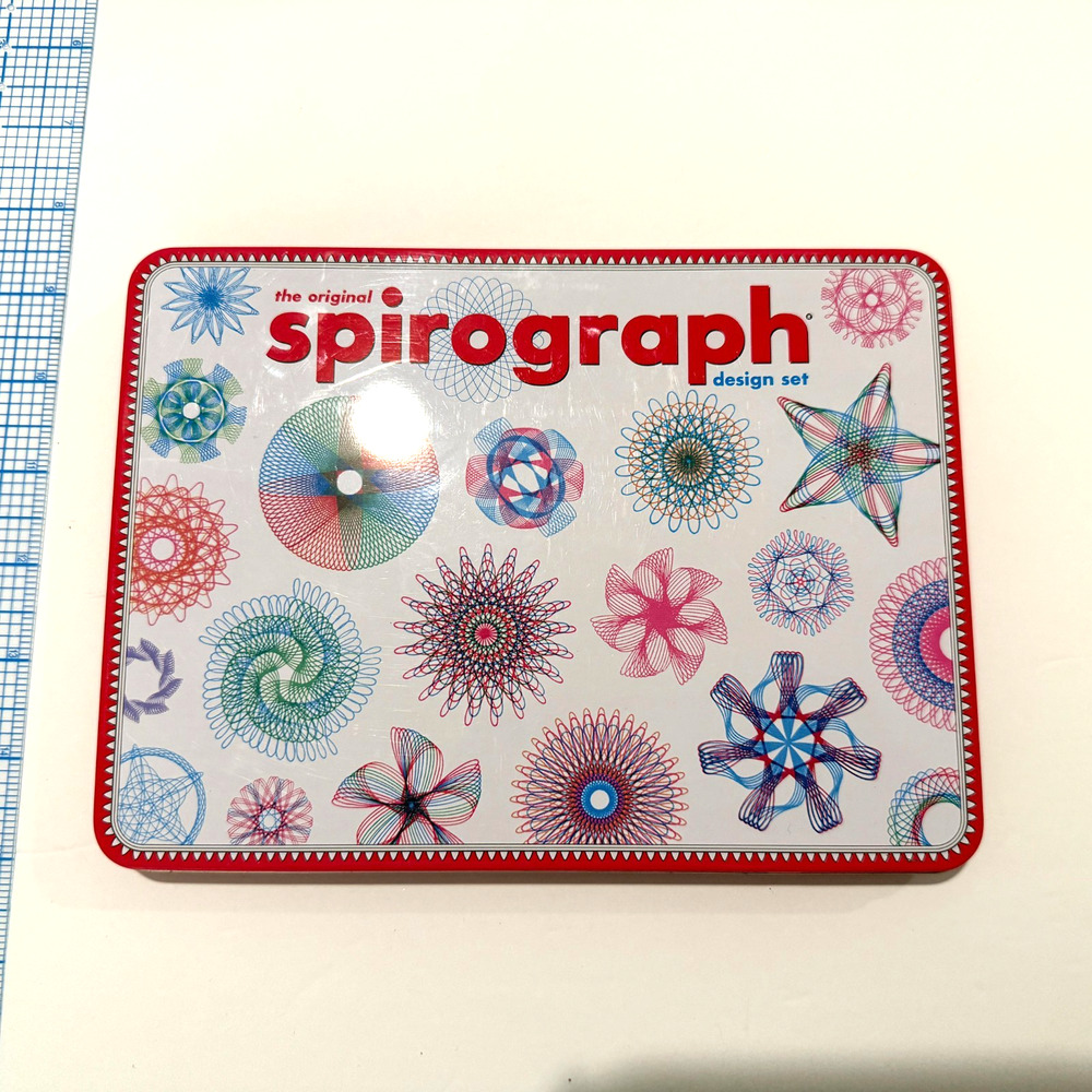 The Original SPIROGRAPH Design Set in a Tin Travel Kit w/ Stencils Pens Guide